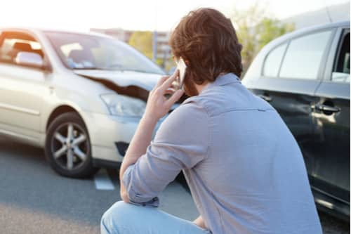 Man calling police after car crash in Macon Georgia