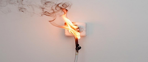 fire in an outlet, defective product lawsuit concept